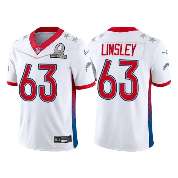 Men's Los Angeles Chargers #63 Corey Linsley 2022 White Pro Bowl Stitched Jersey